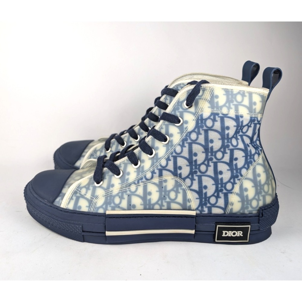 Dior B23 High-Top Sneaker White and Navy Dior Oblique Canvas EU 45/US 11.5 - Picture 2 of 15
